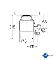 MEDIDAS TRITURADOR DE COCINA MODELO 56 INSINKERATOR